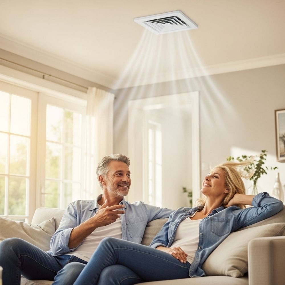 homeowners enjoying ac