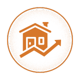house with upward arrow