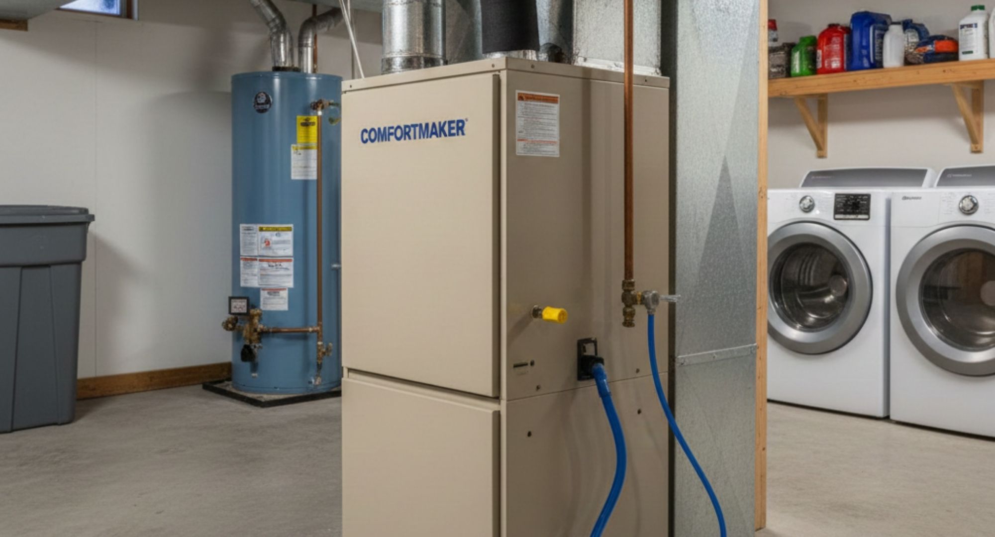 Basement furnace unit.