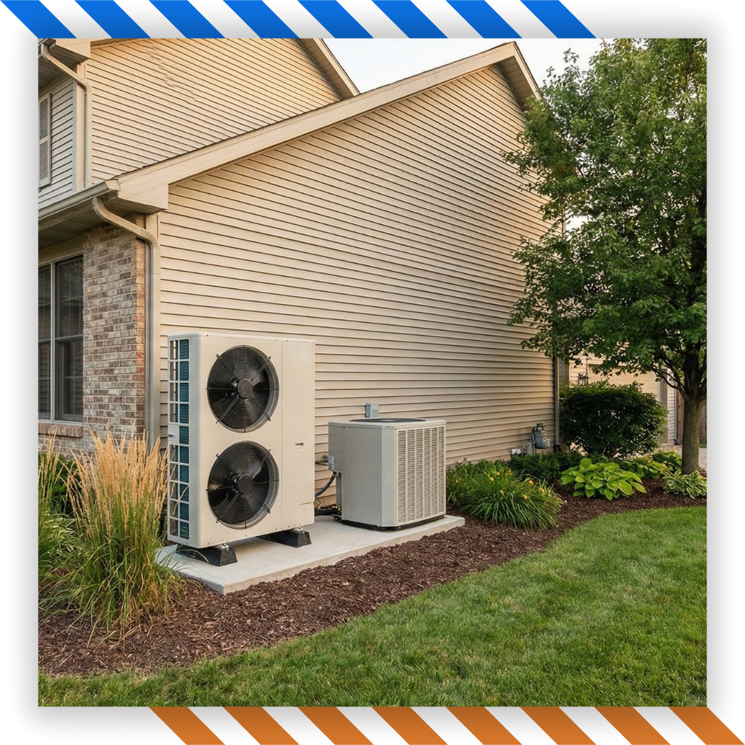 heat pump outside a home